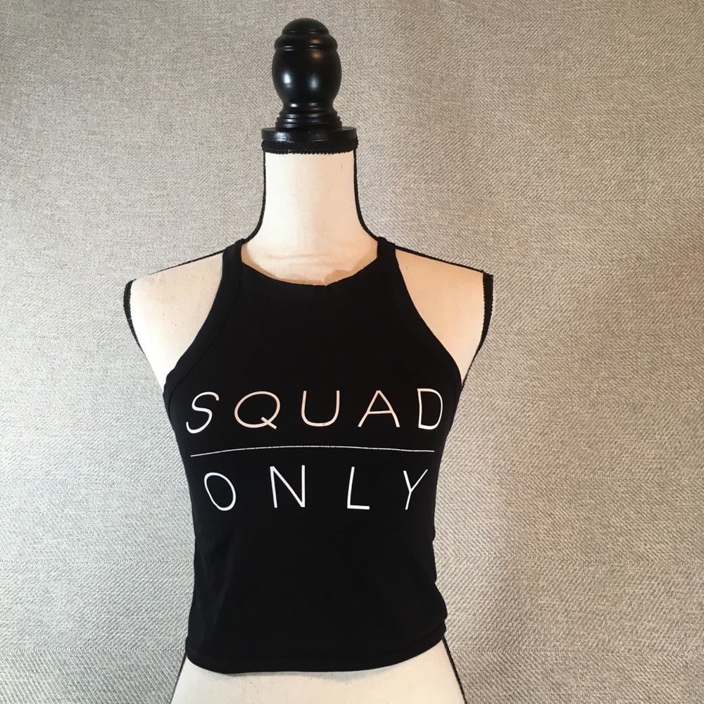 Black H&M Squad Only Crop Top